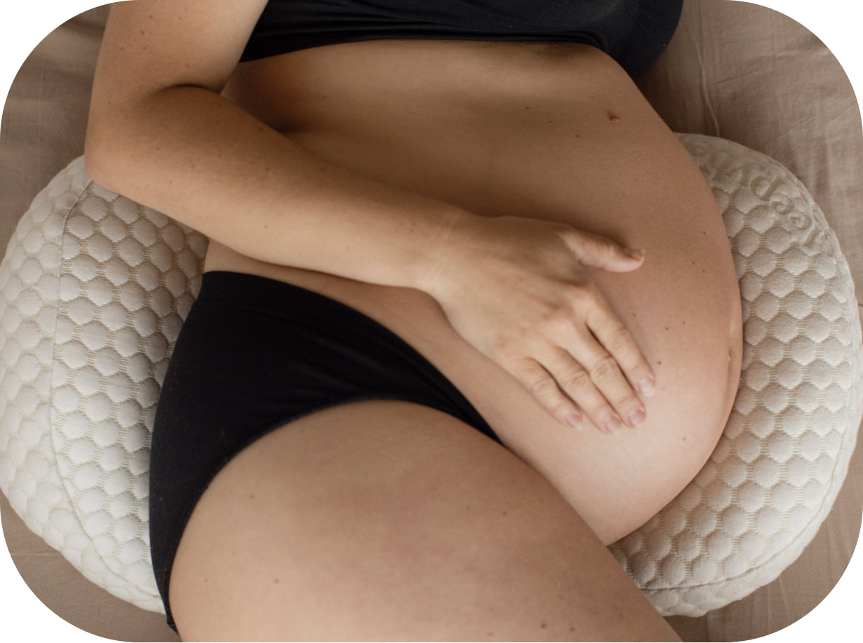 Pregnant Sleeping - Sleepybelly Pregnancy Pillow | More Restful Sleep for Mum and Bub ðŸ’¤
